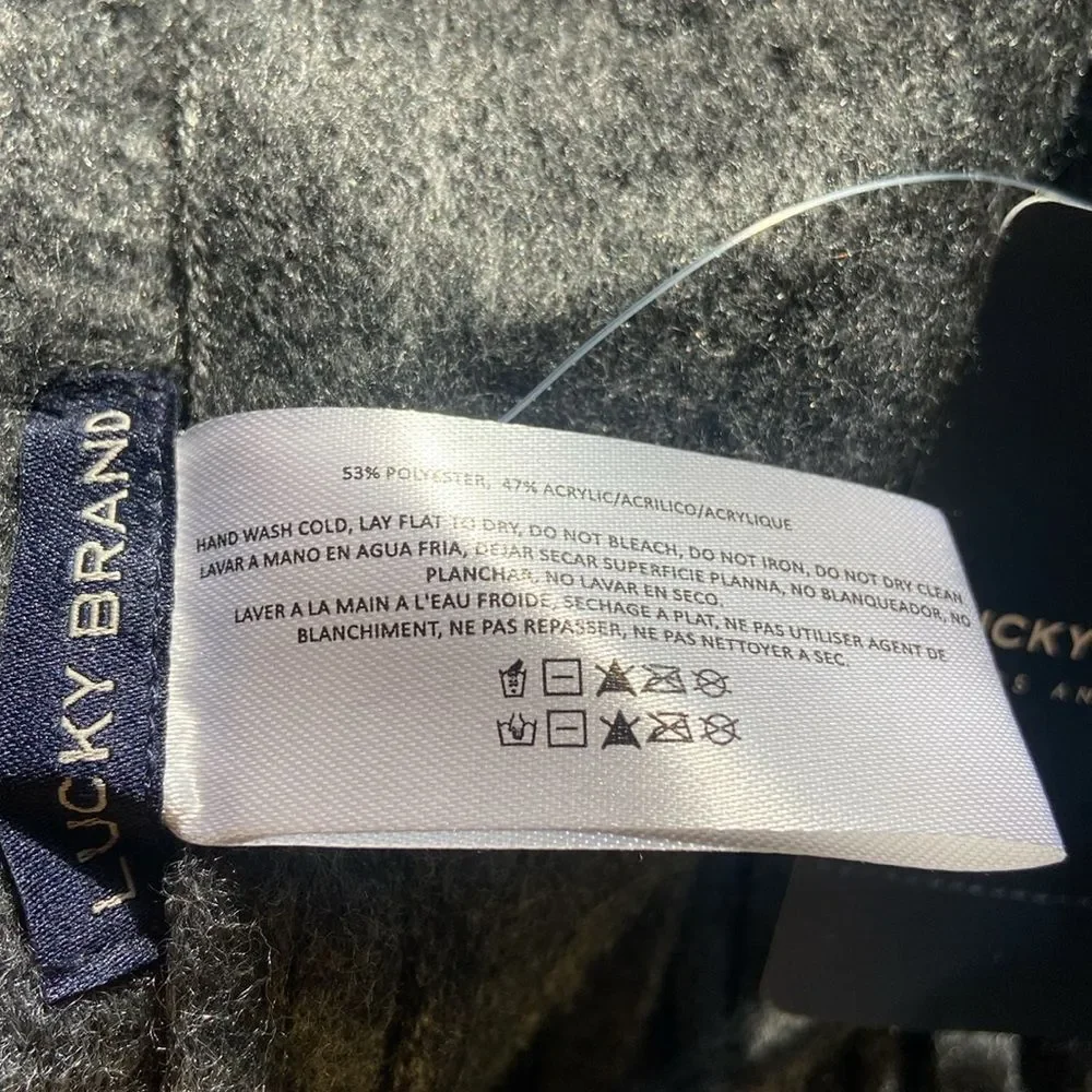 Lucky Brand Charcoal Fringe Scarf NWT